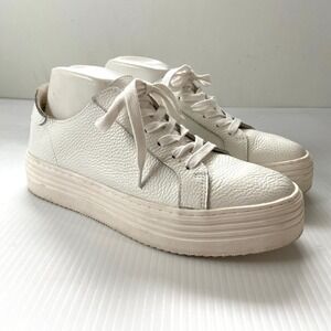 Crown Vintage Gamina Platform Sneaker White Leather Womens 9M